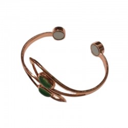 Copper bracelet, with a green stone Vitaest Baltic OÜ
