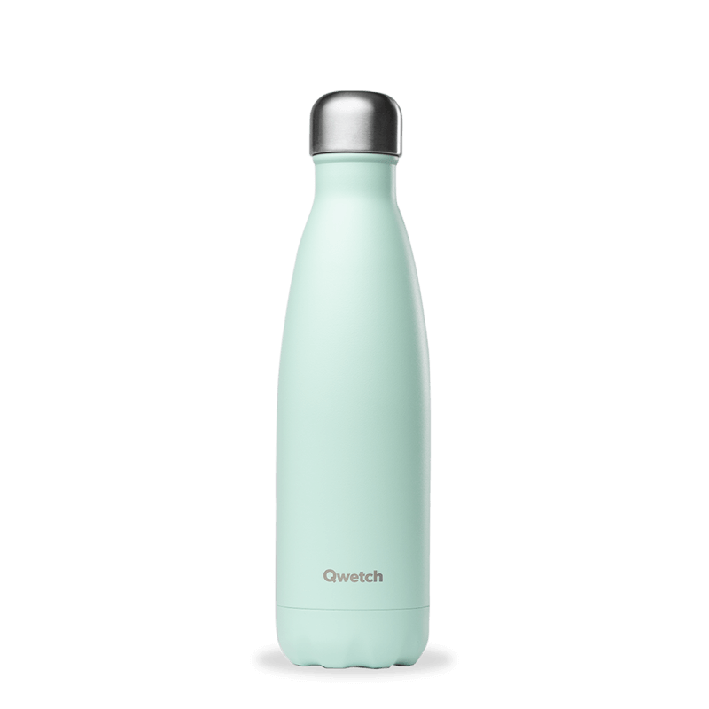 INSULATED STAINLESS STEEL THERMO BOTTLE, PASTEL GREEN, 500ML QWETCH