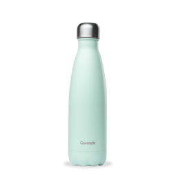 INSULATED STAINLESS STEEL THERMO BOTTLE, PASTEL GREEN, 500ML QWETCH