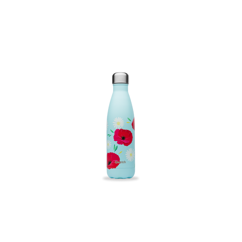 INSULATED STAINLESS STEEL THERMO BOTTLE, COQUELICOT, 500ML QWETCH