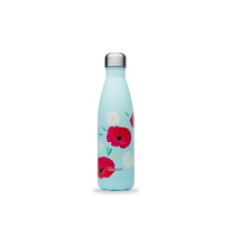 INSULATED STAINLESS STEEL THERMO BOTTLE, COQUELICOT, 500ML QWETCH
