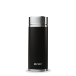 INSULATED STAINLESS STEEL TEAMUG, BLACK, 400ML QWETCH