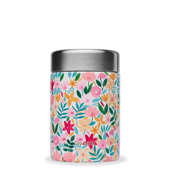 INSULATED STAINLESS STEEL LUNCHBOX, FLORA - PINK, 650ML QWETCH