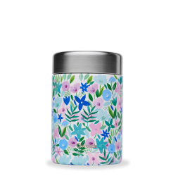 INSULATED STAINLESS STEEL LUNCHBOX, FLORA - BLUE, 650ML QWETCH