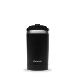 INSULATED STAINLESS STEEL TRAVEL MUG, BLACK, 300ML QWETCH