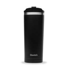 INSULATED STAINLESS STEEL TRAVEL MUG, BLACK, 470ML QWETCH