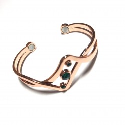 Copper bracelet with magnets, Green quartz Vitaest Baltic OÜ