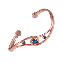 Copper bracelet with magnets, Blue quartz Vitaest Baltic OÜ