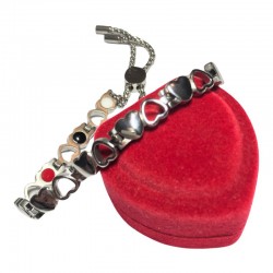 Bracelet silver hearts (adjustable) magnet-germanium-infrared Vitaest Baltic OÜ